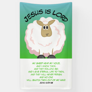 Jesus is Lord - Fluffy Sheep Banner