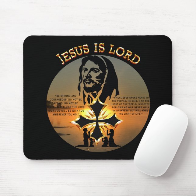 Jesus Is Lord Mouse Mat (With Mouse)