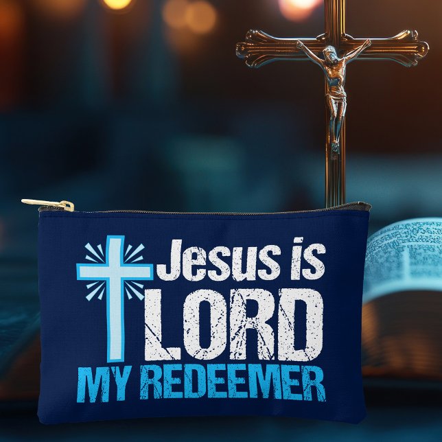 Jesus is Lord My Redeemer Christian Cross Church Accessory Pouch (Creator Uploaded)