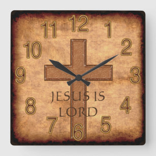 Jesus is Lord or YOUR TEXT Christian Clocks