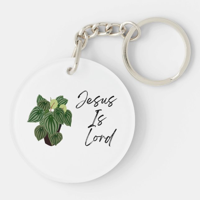 Jesus is Lord Round Acrylic Keychain,   Key Ring (Back)