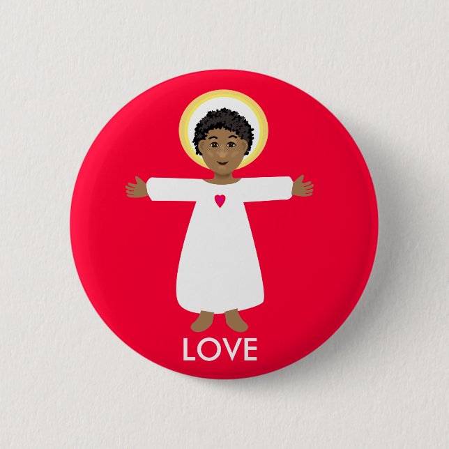 Jesus is love 6 cm round badge (Front)