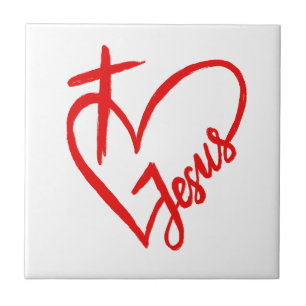 Jesus is love and life tile