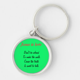 Jesus is love keychains