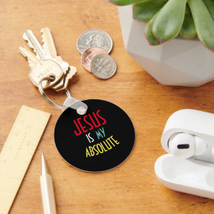 JESUS Is My Absolute Christian Faith Quote Key Ring
