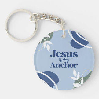 Jesus is My Anchor Floral Christian Gift Key Ring