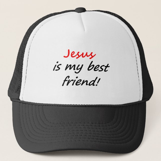 Jesus is my best friend apparel trucker hat (Front)