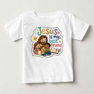 Jesus Is My Best Friend Cute Kids Christian Baby T-Shirt