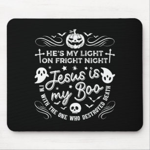 Jesus Is My Boo Christian Halloween Ghost Pumpkin Mouse Mat