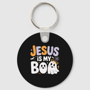 Jesus Is My Boo Cute Christian Halloween Ghost Fun Key Ring