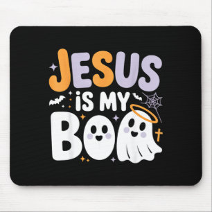 Jesus Is My Boo Cute Christian Halloween Ghost Fun Mouse Mat