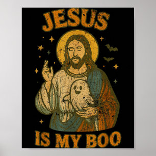 Jesus Is My Boo Funny Christian Vintage Halloween Poster