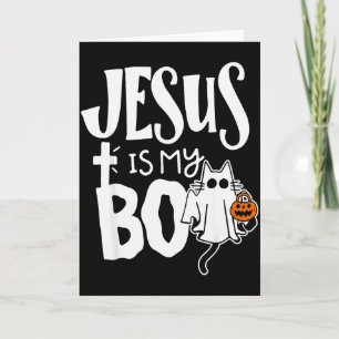 Jesus Is My Boo - Funny Spooky Cat Christian Hallo Card