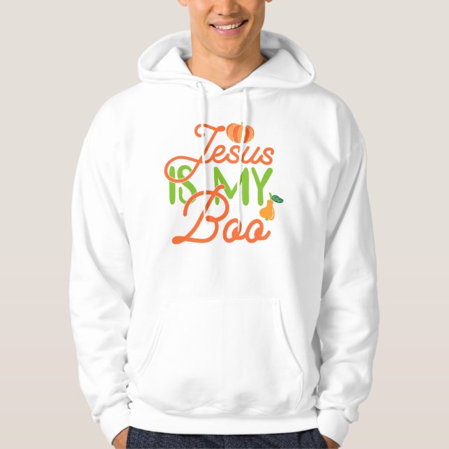 Jesus Is My Boo Halloween Christian Design Hoodie (Front)