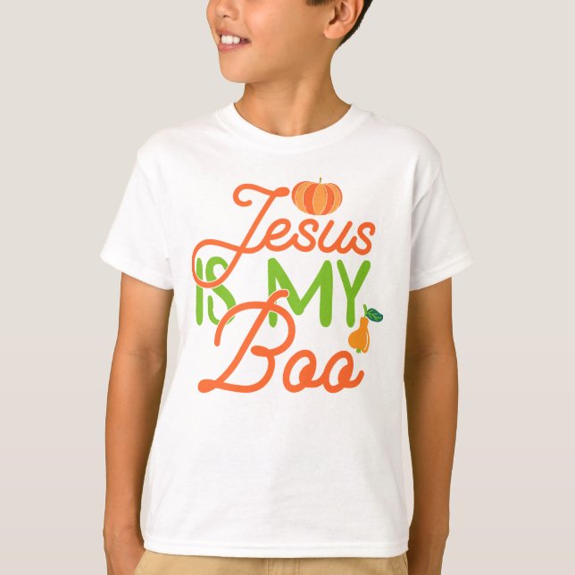 Jesus Is My Boo Halloween Christian Design T-Shirt (Front)