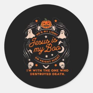 Jesus Is My Boo Soky Christian Funny Halloween Classic Round Sticker