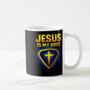 Jesus Is My Boss Christian Shield Superhero _5  Coffee Mug