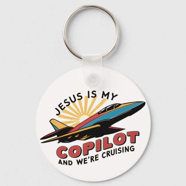 Jesus Is My Copilot And We're Cruising Funny   Key Ring (Front)