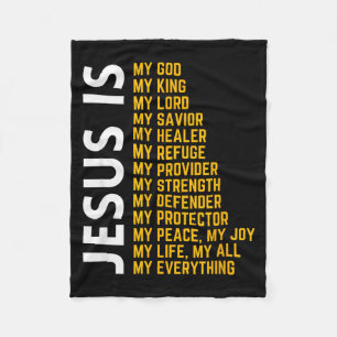 Jesus Is My Everything Christian God Jesus Religio Fleece Blanket