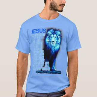 Jesus Is My God King My Lord My Savior Blue Lion C T-Shirt