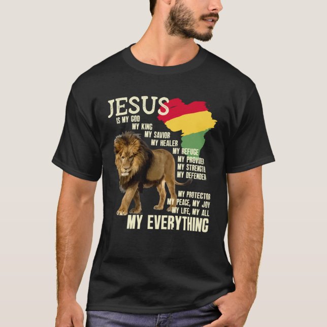 Jesus Is My God My King Black History Month BLM Me T-Shirt (Front)