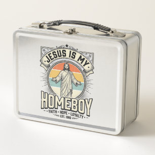 Jesus Is My Homeboy Vintage Religious Shirt Metal Lunch Box