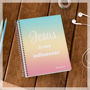Jesus is my Influencer   Personalised Rainbow  Notebook
