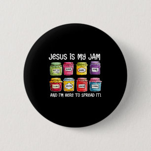 Jesus Is My Jam And Im Here To Spread Christian Bi 6 Cm Round Badge