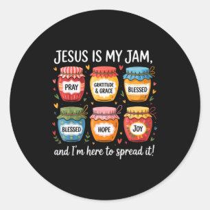 Jesus Is My Jam And Im Here To Spread Christian Bi Classic Round Sticker