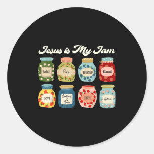Jesus Is My Jam Faith Christian Religious Sritual Classic Round Sticker