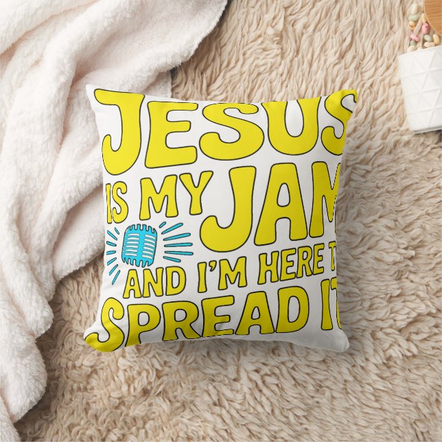 Jesus Is My Jam Funny Christian Faith Music Cushion (Blanket)