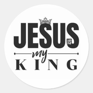 Jesus Is My King Classic Round Sticker