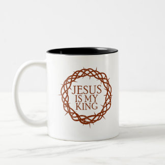 Jesus is My King Two-Tone Coffee Mug