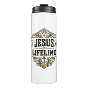 Jesus Is My Lifeline Vintage Christian Shirt Desig Thermal Tumbler