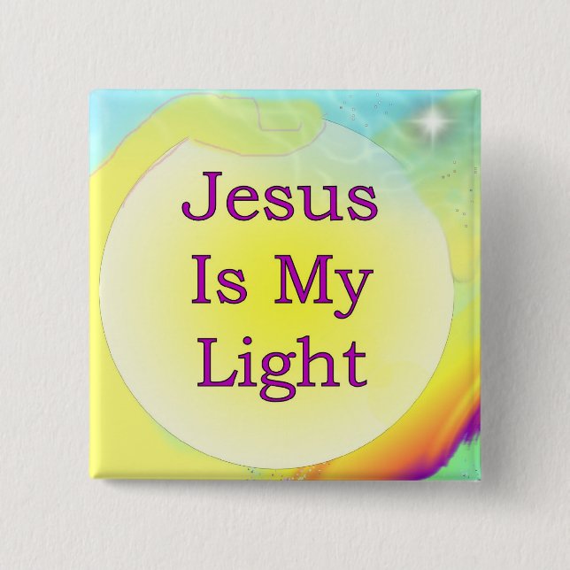 Jesus Is My Light 15 Cm Square Badge (Front)