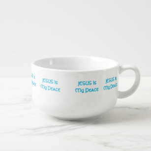 JESUS Is My Peace Sky-Blue Text Soup Mug