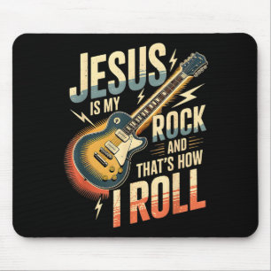 Jesus Is My Rock And That Is How I Roll Christian Mouse Mat