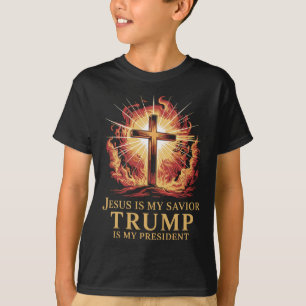 Jesus Is My Savior Trump Is My President Christian T-Shirt