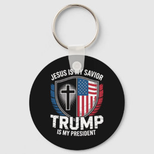 Jesus Is My Savior Trump Is My President Pro-trump Key Ring