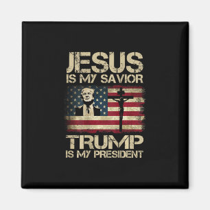 Jesus Is My Savior Trump Is My President Usa Flag Magnet
