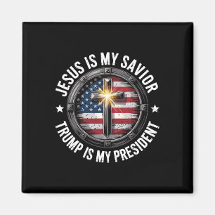 Jesus Is My Savior Trump My President Christian Co Magnet