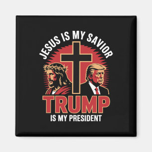 Jesus Is My Savior Trump My President Christian Co Magnet