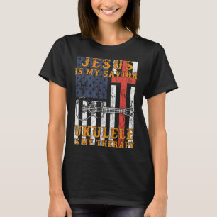 Jesus is my savior ukulele is my therapy hoodie l T-Shirt