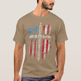 Jesus is My Saviorrump is My President 2024 USA Fl T-Shirt