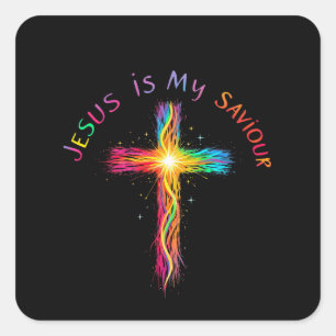 Jesus Is My Saviour A Faithful Reminder of Love Square Sticker