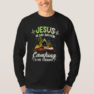 Jesus Is My Saviour Camping Is My Therapy T-Shirt