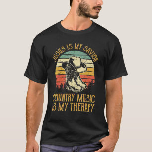 Jesus Is My Saviour Country Music Is My Therapy Ch T-Shirt
