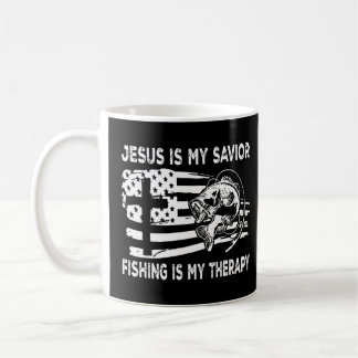Jesus Is My Saviour Fishing is My Therapy American Coffee Mug