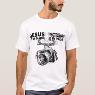 Jesus Is My Saviour Photography Is My Therapy T-Shirt