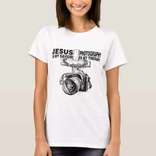 Jesus Is My Saviour Photography Is My Therapy T-Shirt